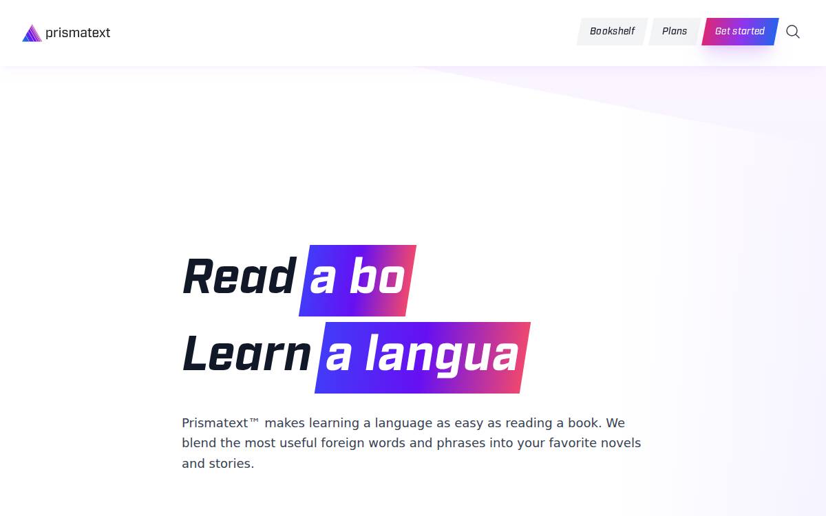 Prismatext website preview
