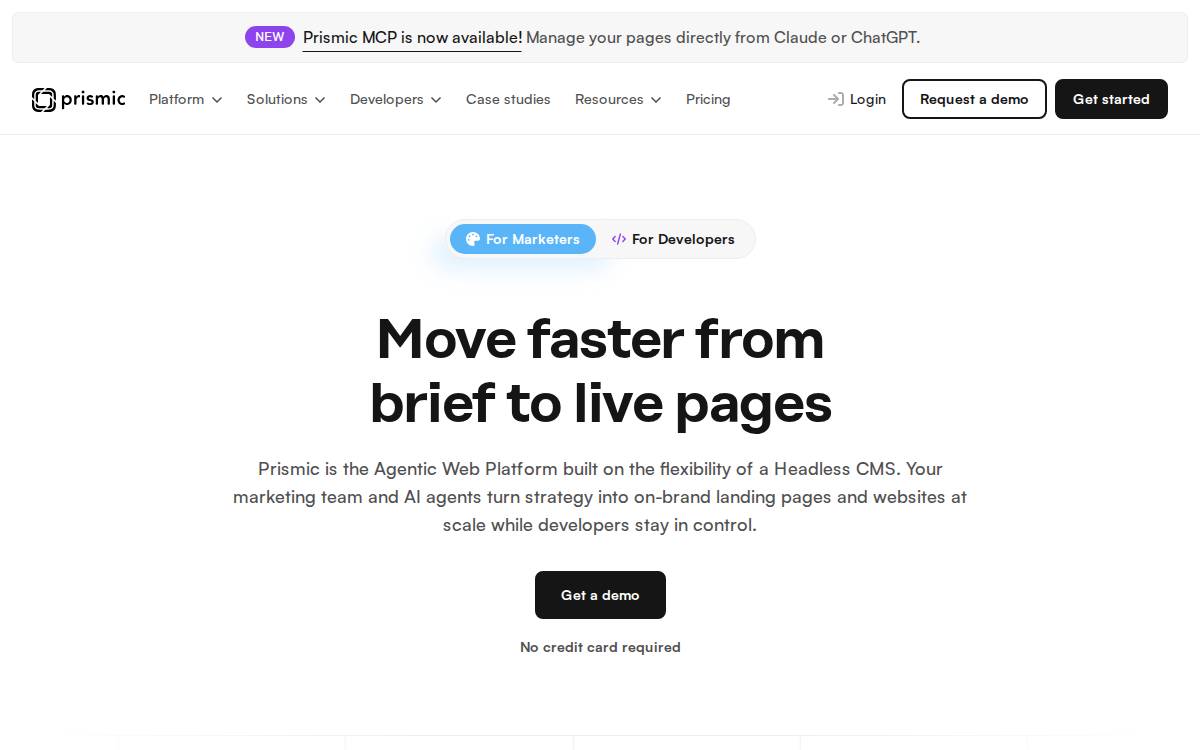Prismic website preview