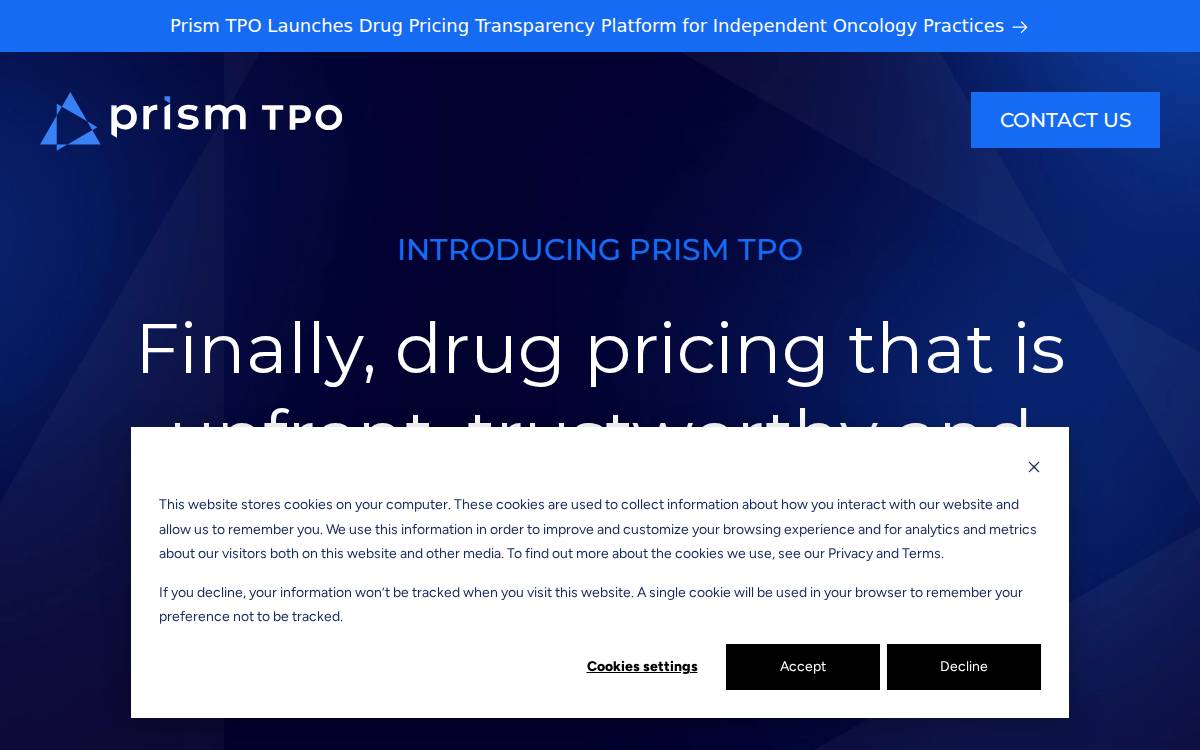 Prism TPO website preview