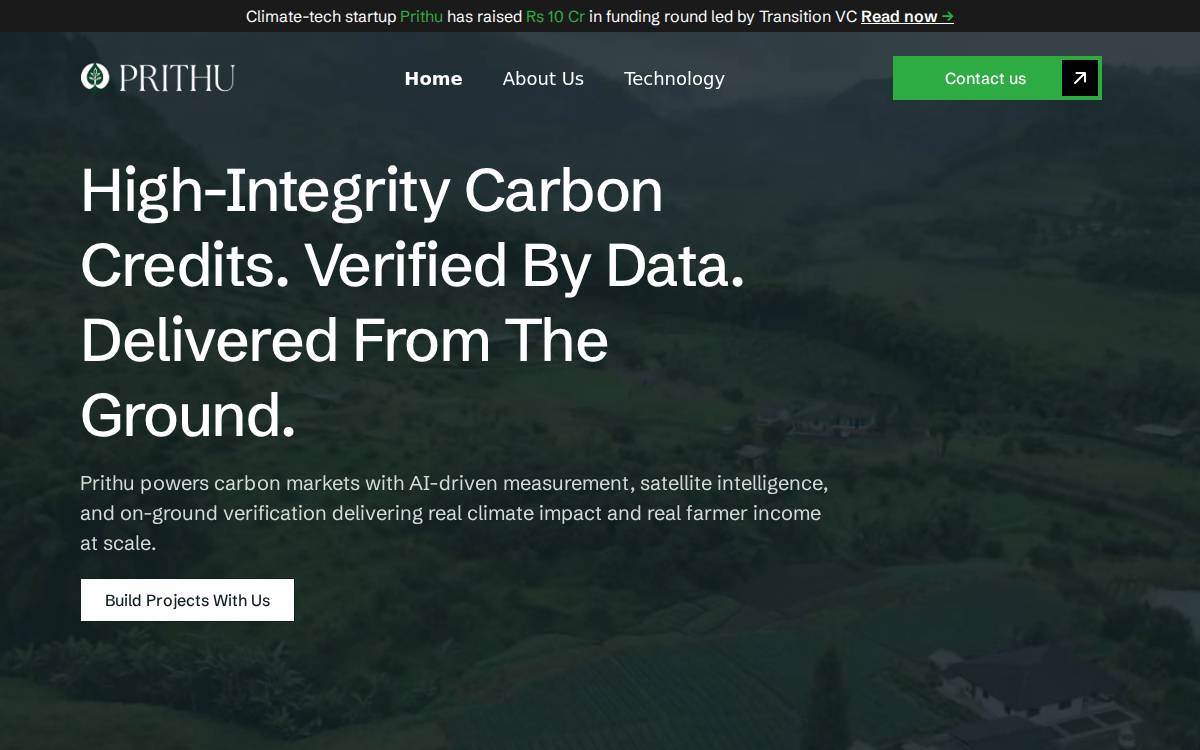 Prithu website preview