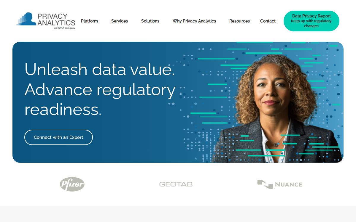 Privacy Analytics website preview