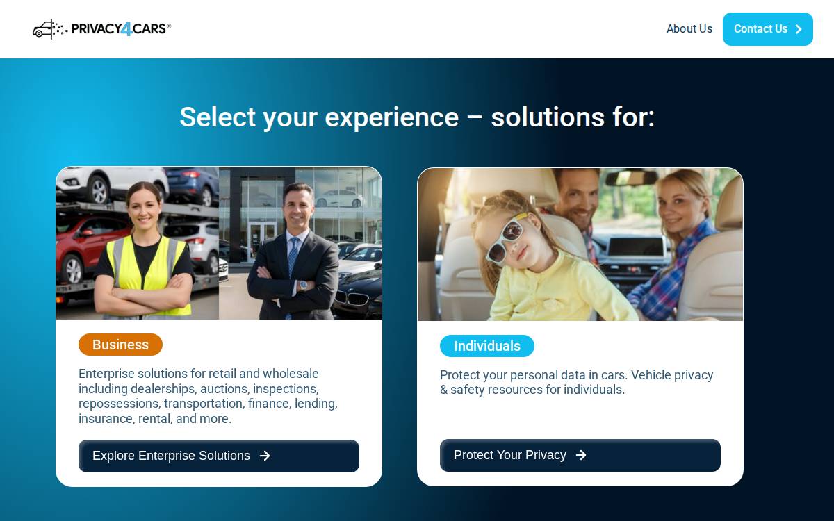 Privacy4Cars website preview