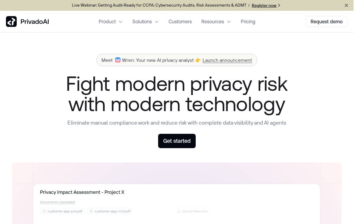Privado website preview