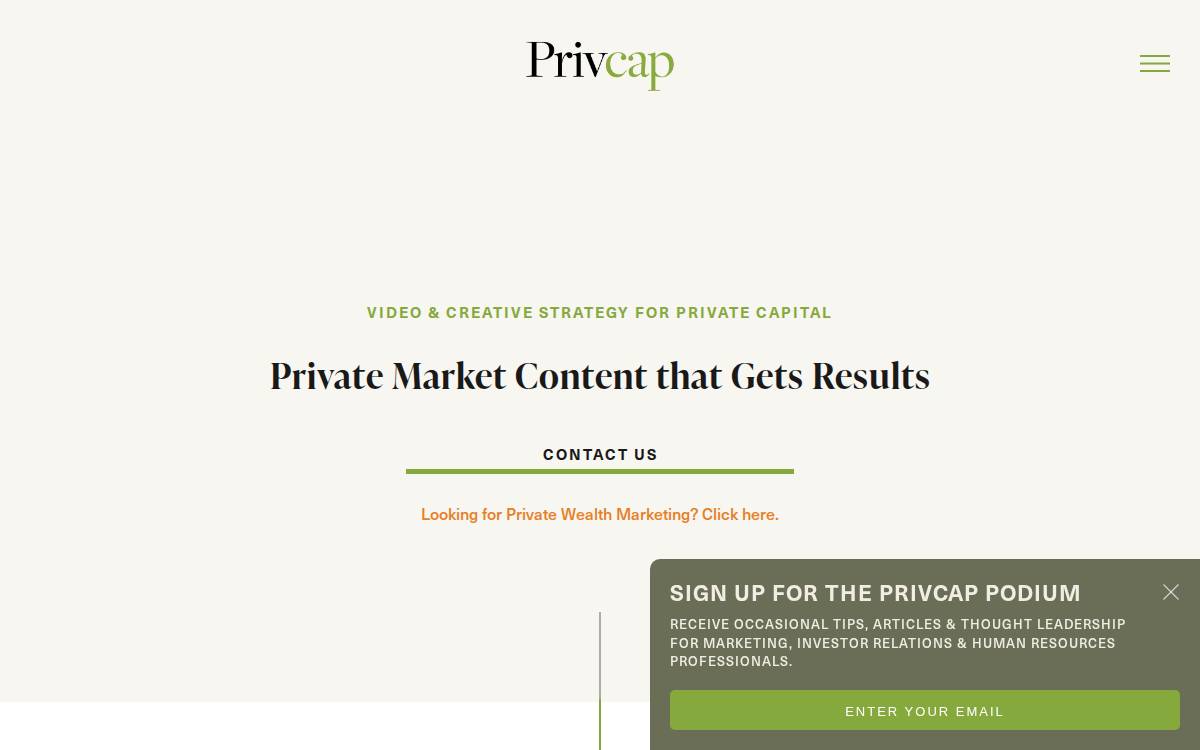 Privcap website preview