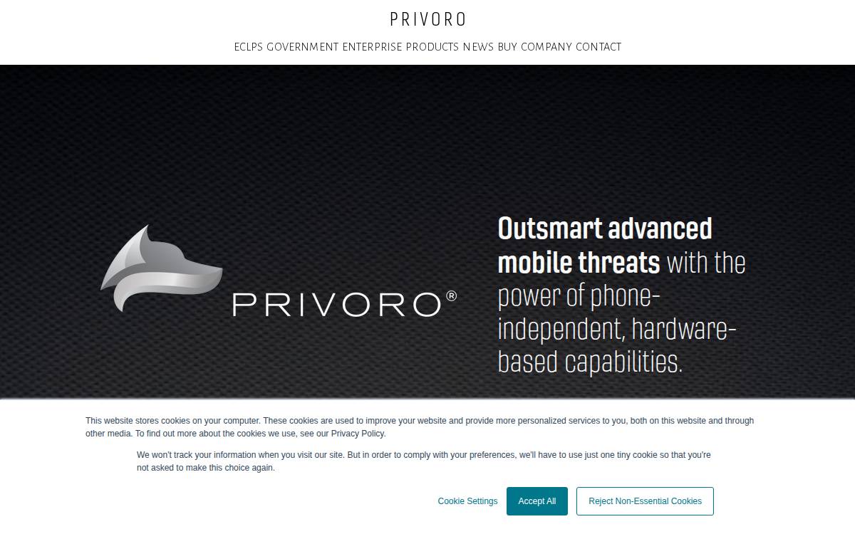 Privoro website preview