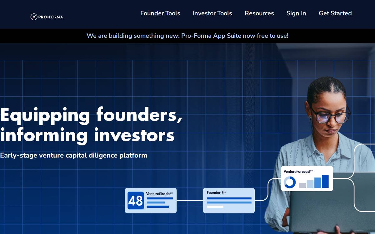 Pro Forma website preview