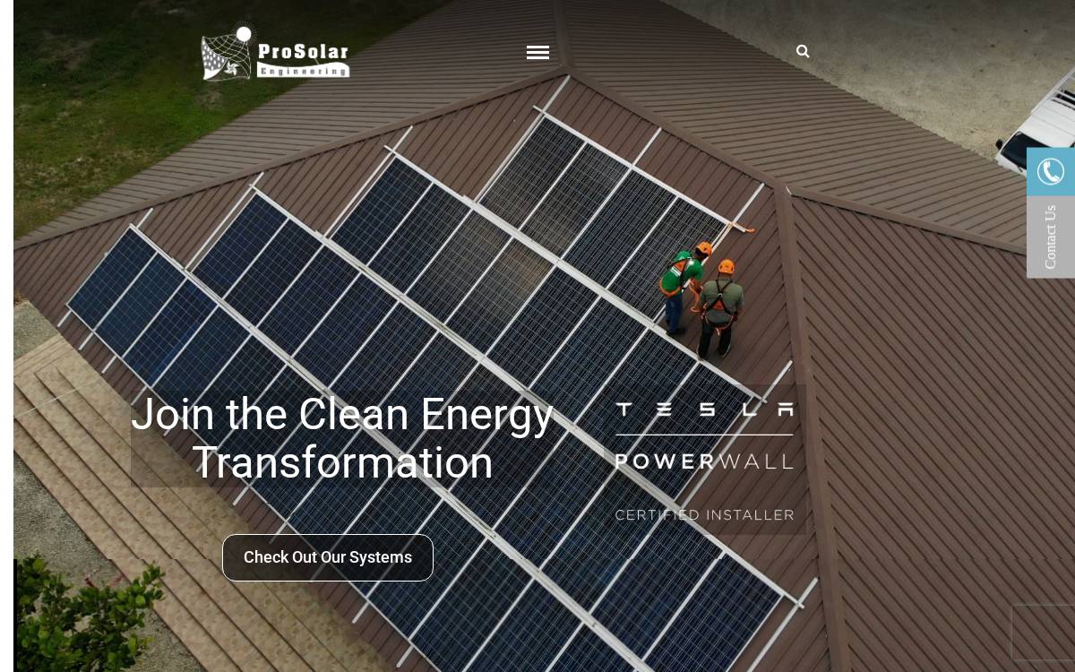 Pro Solar Engineering website preview