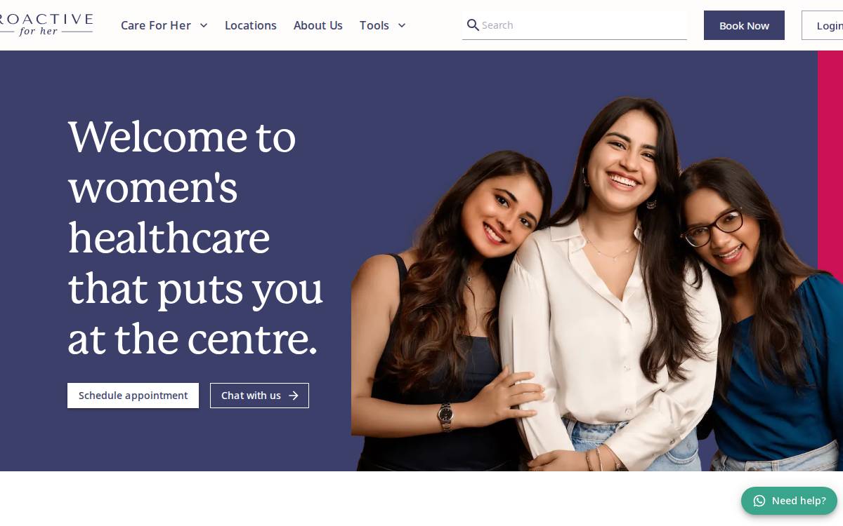 Proactive For Her website preview
