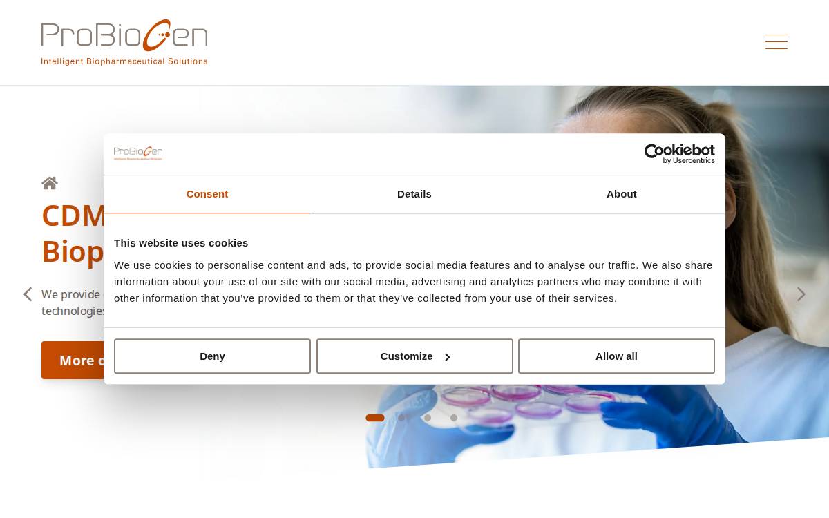 ProBioGen AG website preview