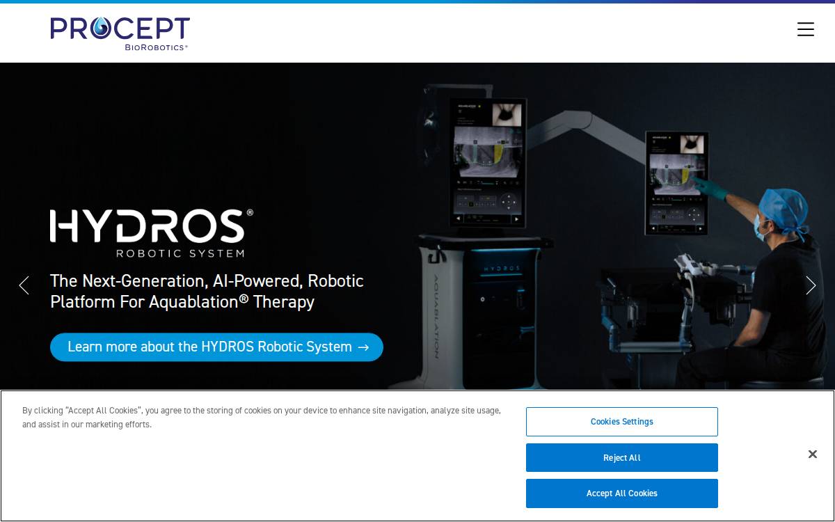 PROCEPT BioRobotics Corp website preview
