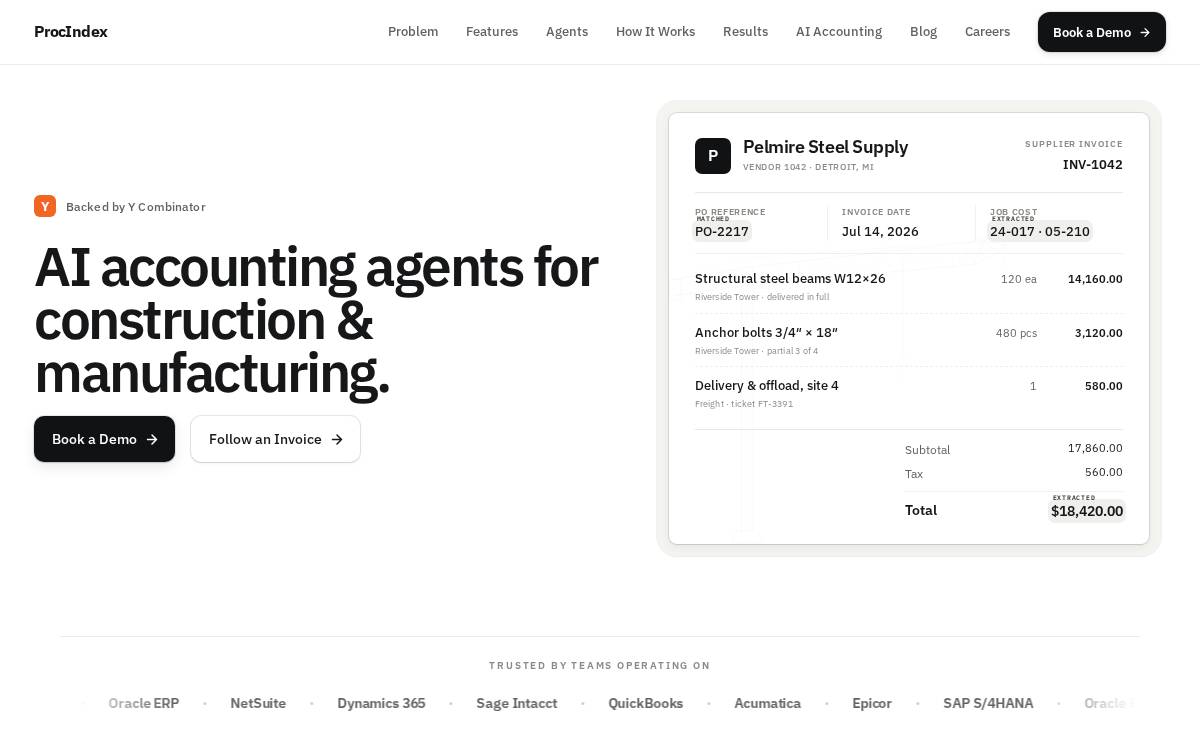 ProcIndex website preview