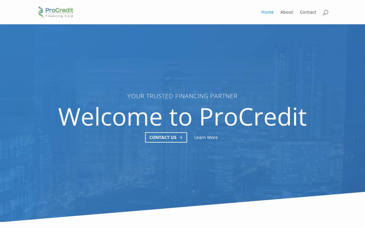 Procredit website preview