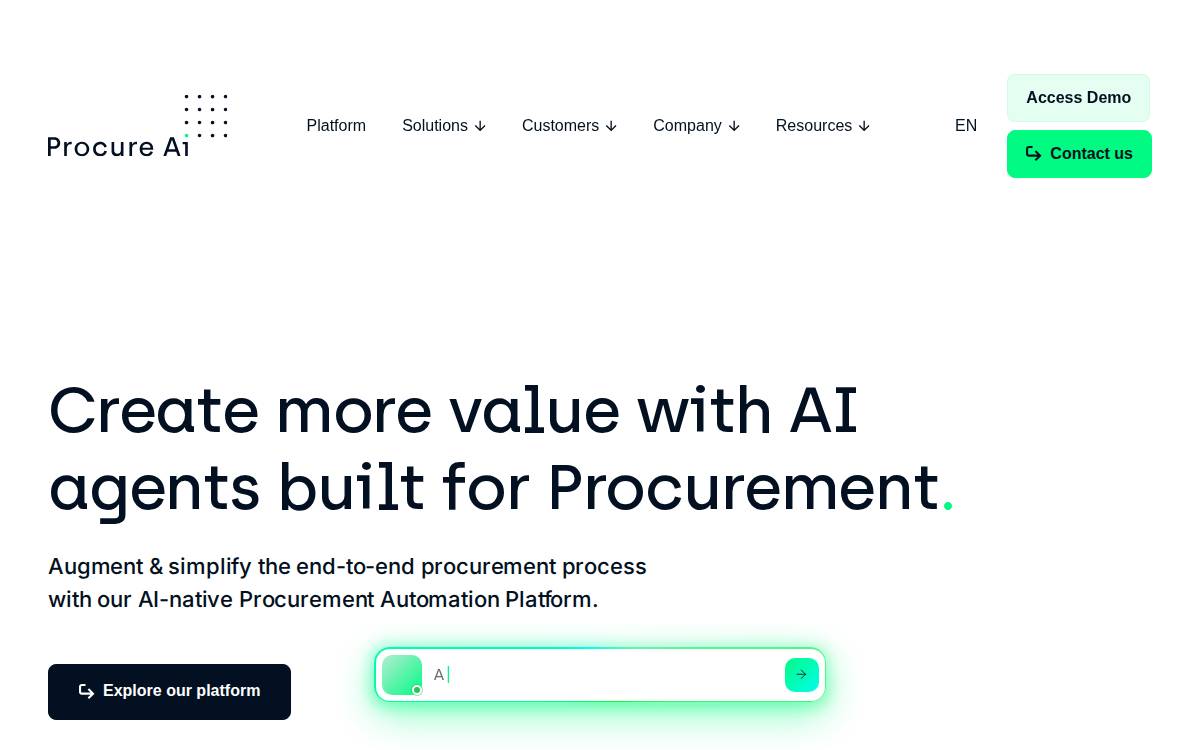 Procure Ai website preview
