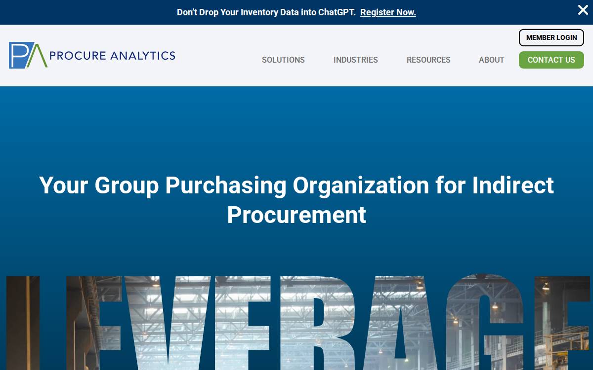 Procure Analytics website preview