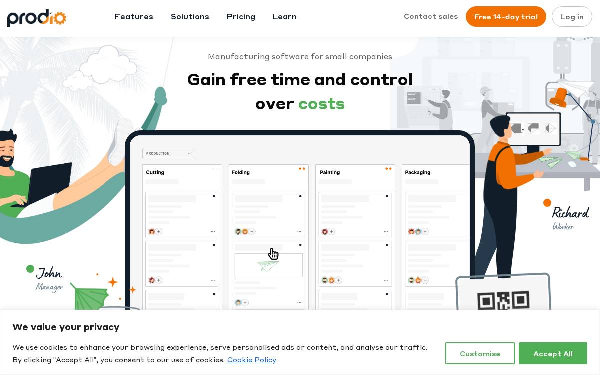 Prodio website preview
