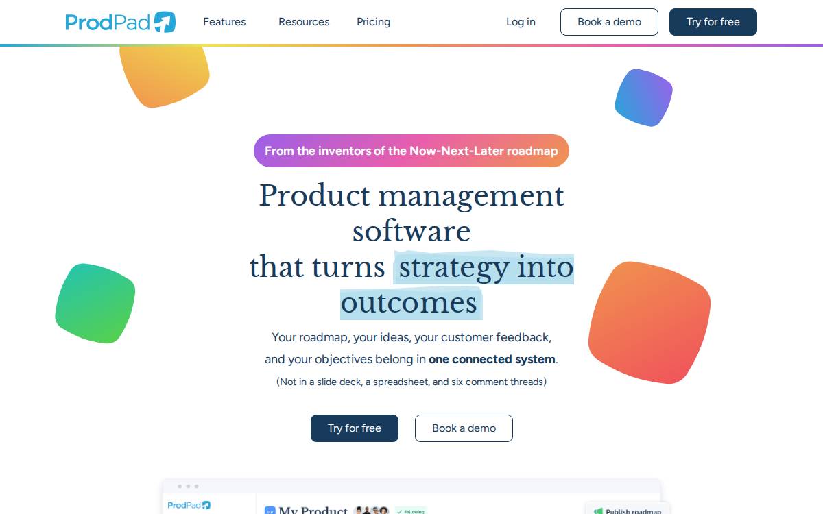 ProdPad website preview