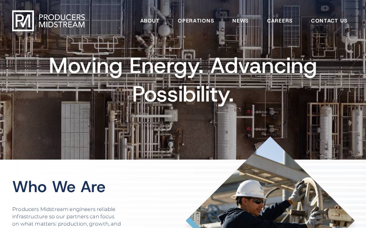 Producers Midstream website preview