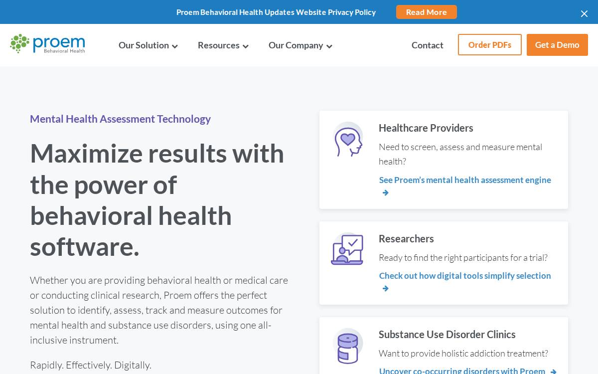Proem Behavioral Health website preview