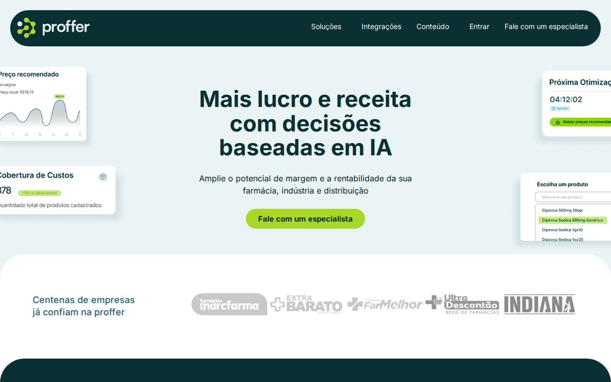 Proffer website preview