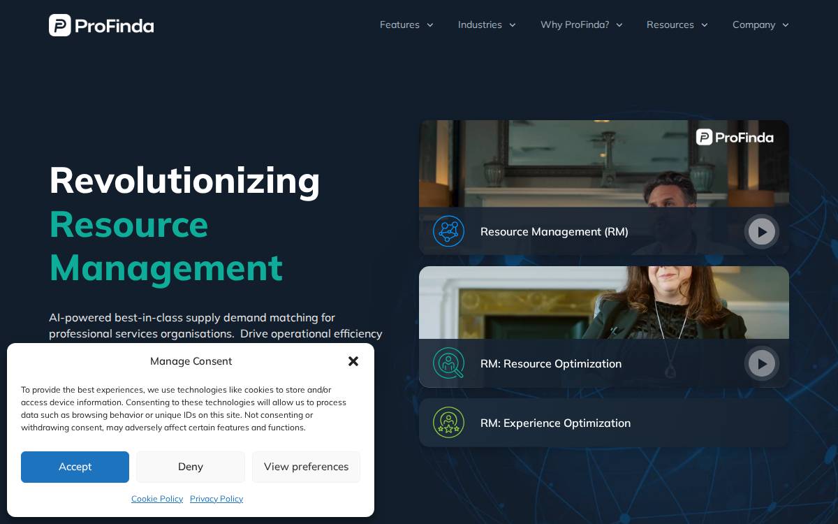 ProFinda website preview