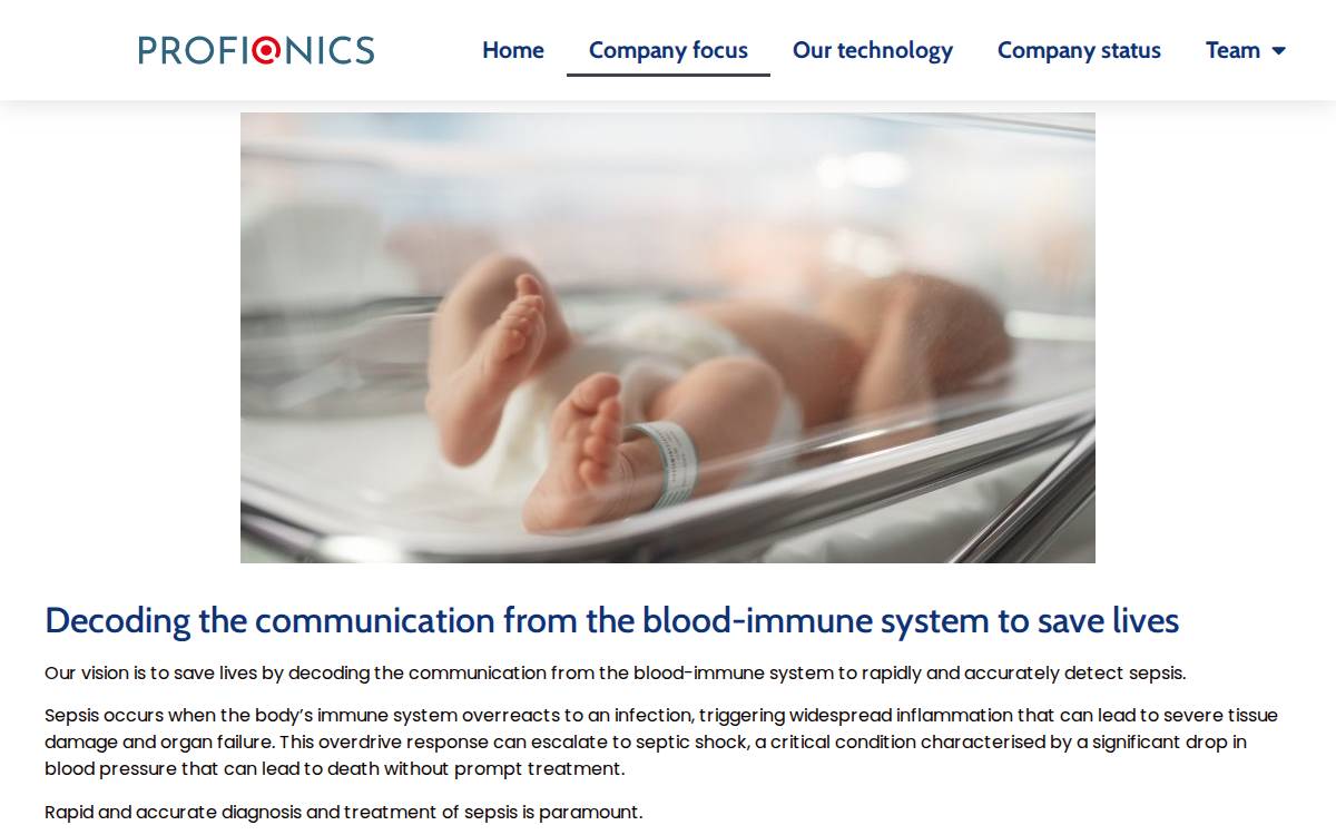 Profionics website preview