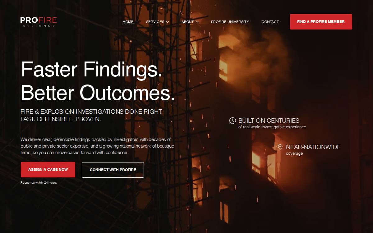 ProFire Alliance website preview