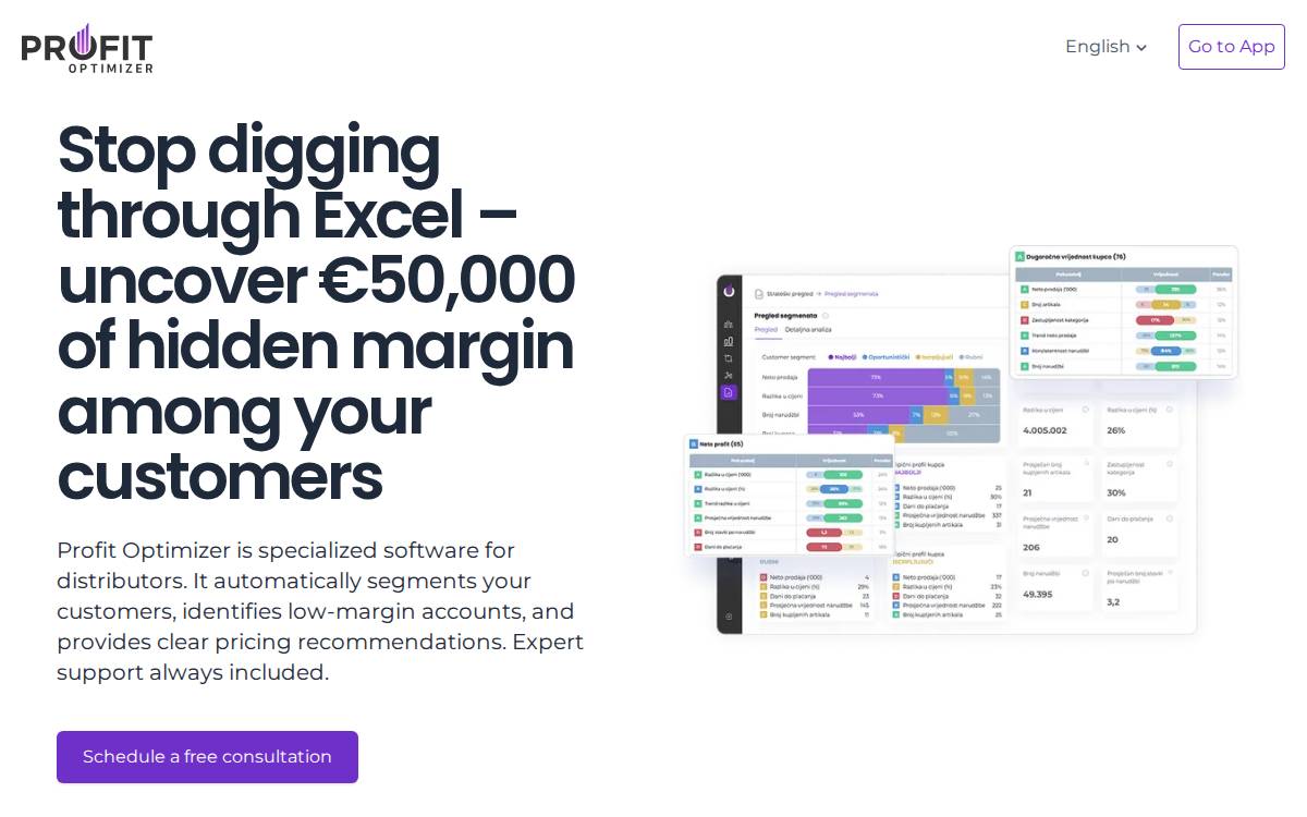 Profit Optimizer website preview