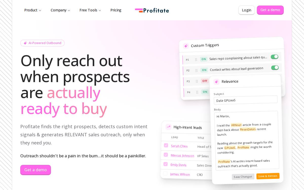 Profitate website preview