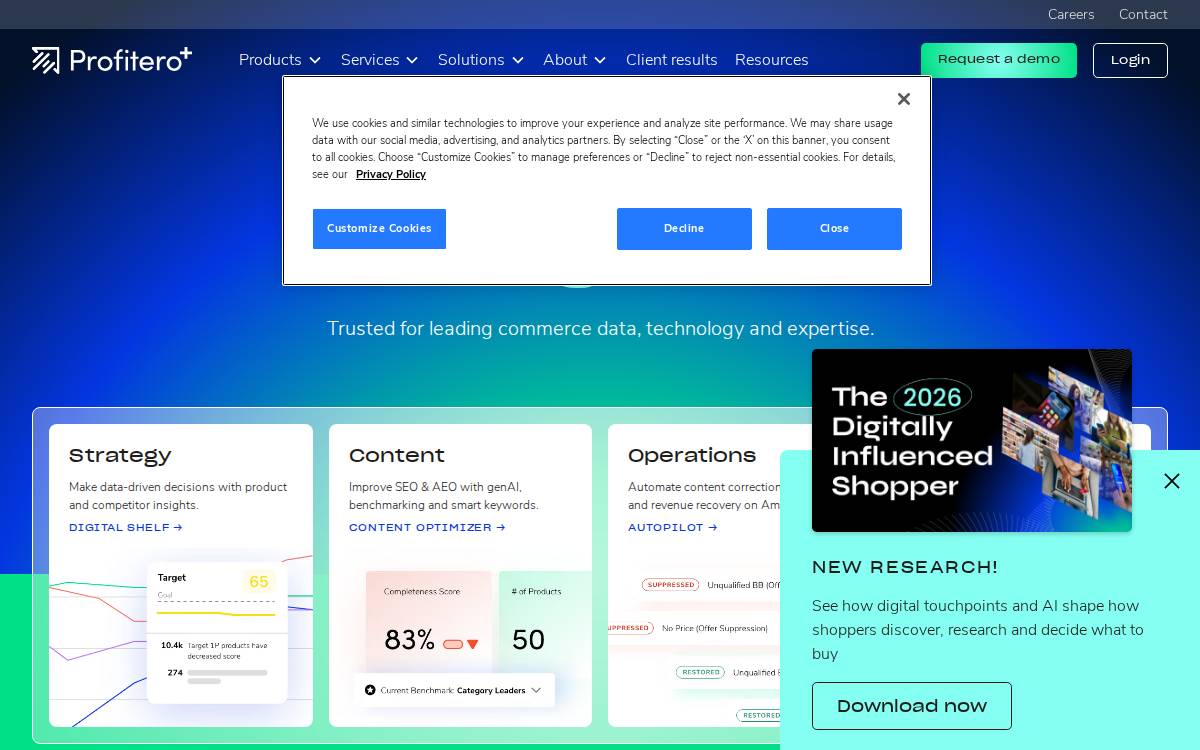 Profitero , website preview