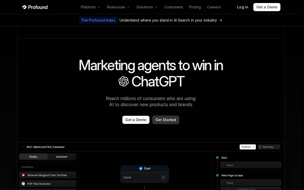 Profound website preview