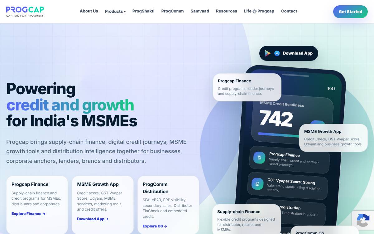 Progcap website preview