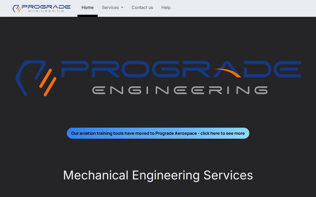 Prograde Engineering website preview