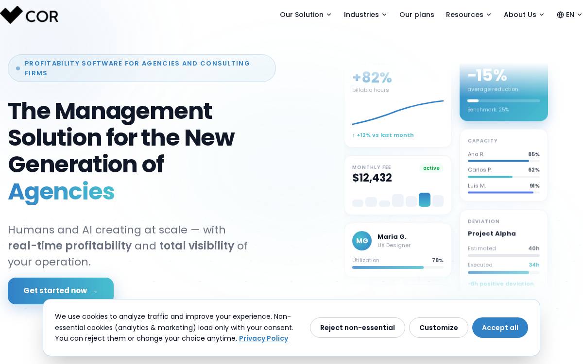 Project Cor website preview