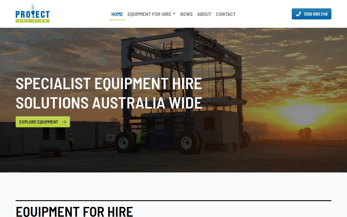 Project Dry Hire website preview