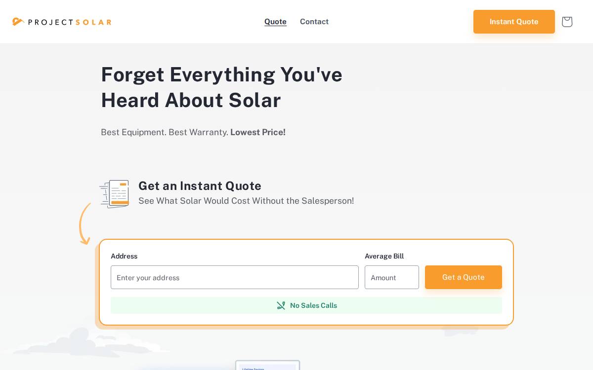 Project Solar website preview