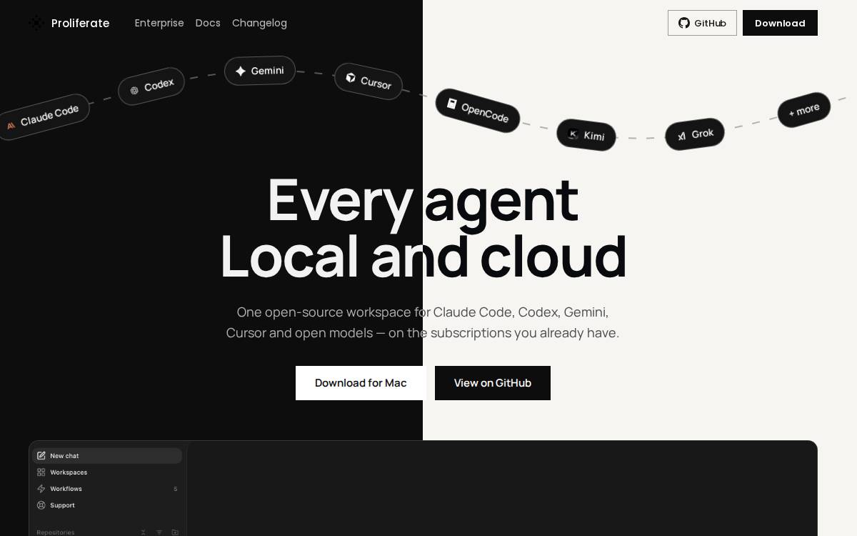 Proliferate website preview