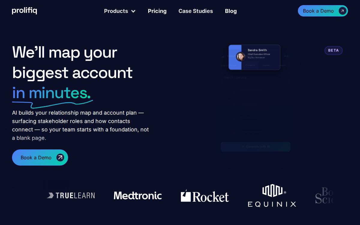 Prolifiq website preview