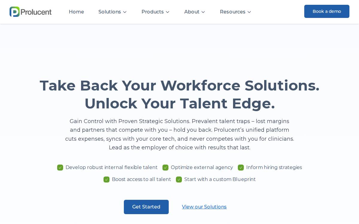 Prolucent website preview