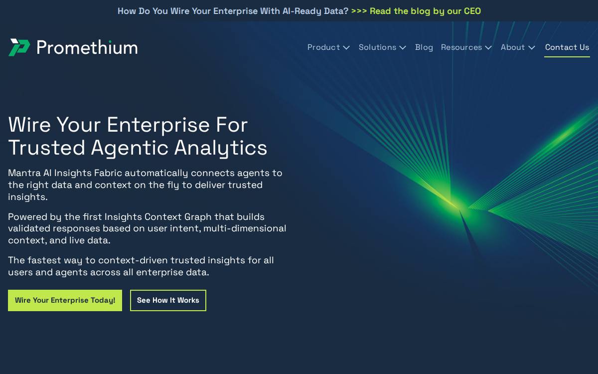 Promethium website preview