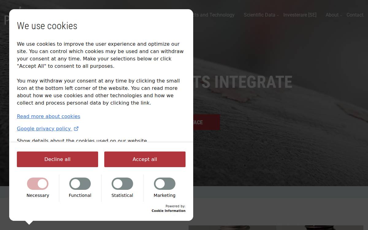 Promimic website preview