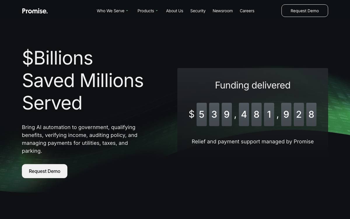 Promise website preview