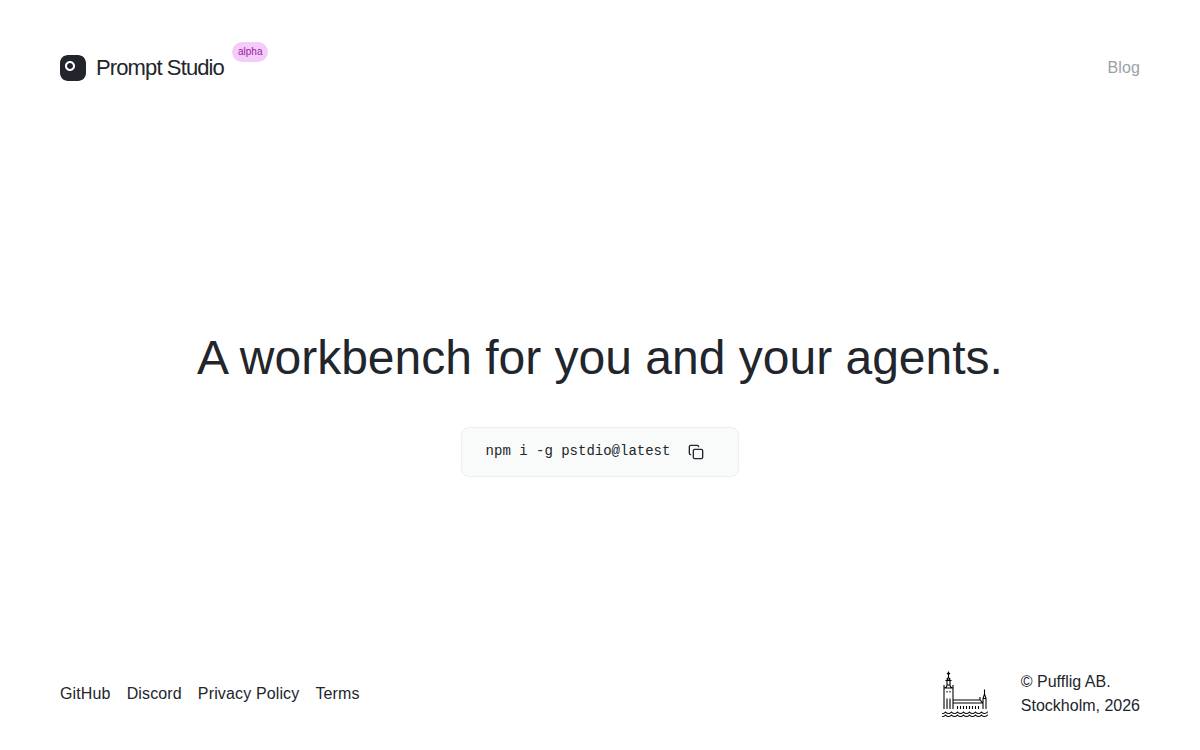 Prompt Studio website preview