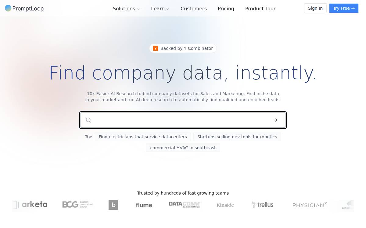 PromptLoop website preview