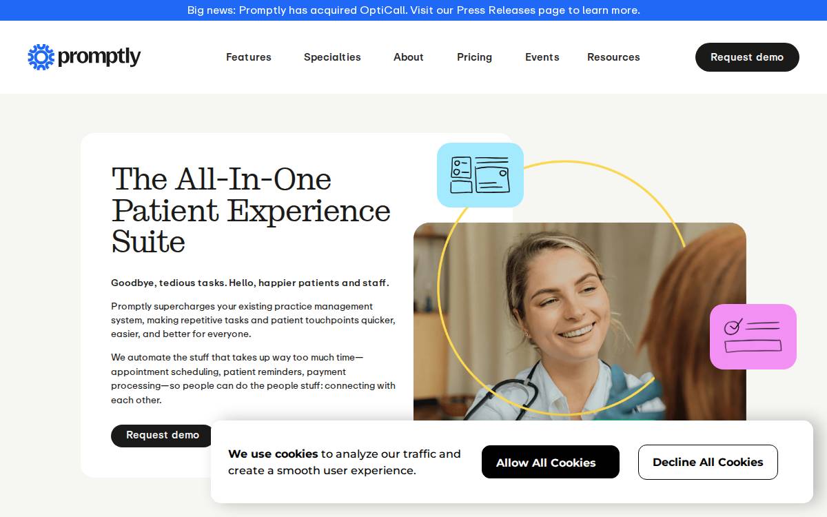 Promptlycheckin website preview