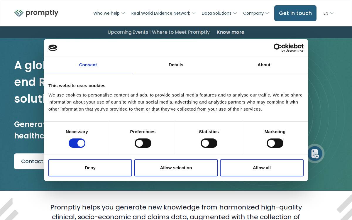 Promptly website preview