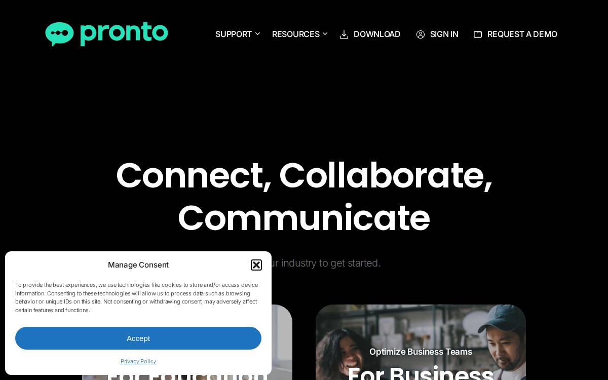 Pronto website preview