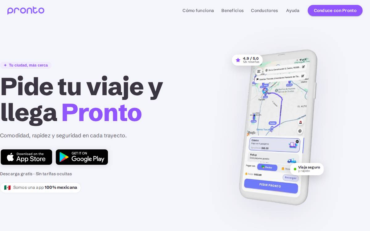Pronto website preview