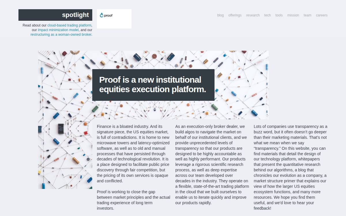 Proof Trading website preview