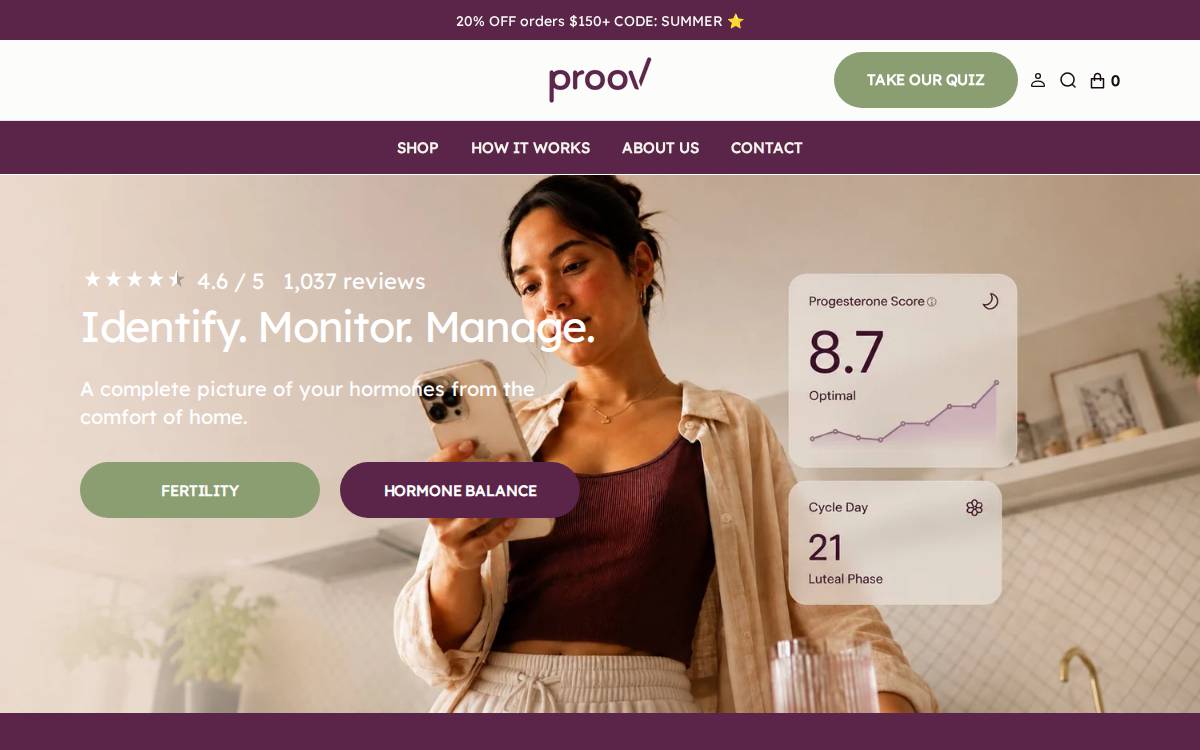 Proov website preview