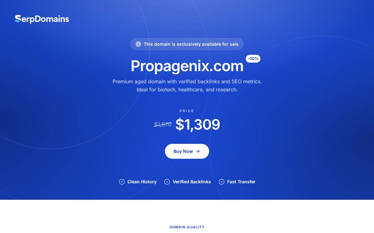 Propagenix website preview